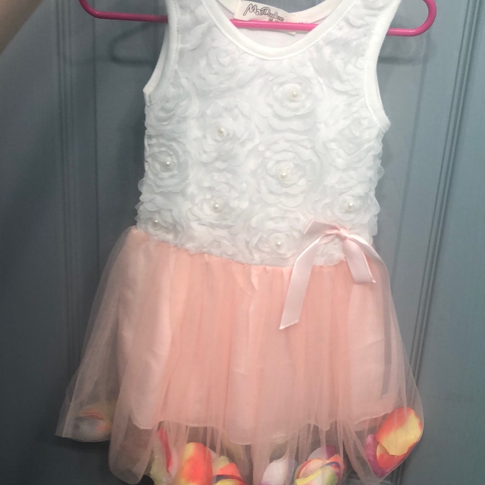 Peach flower petal dress